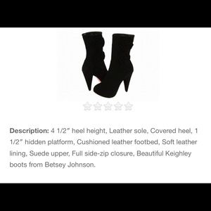Betsey Johnson Keighley Black Suede Boots NWT